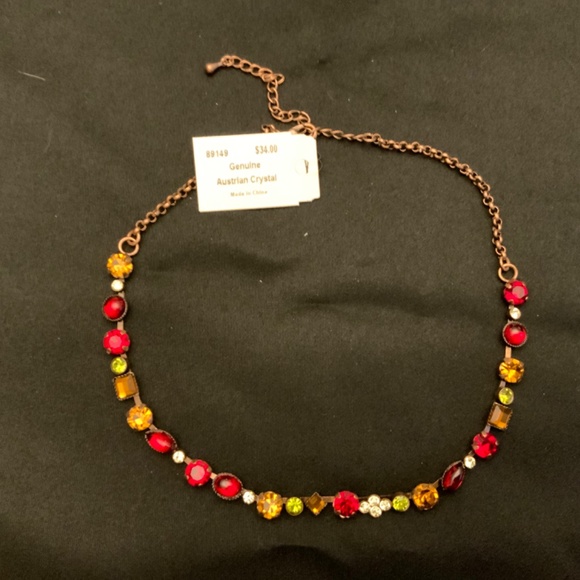 S7/ NWT 18” Cookie Lee Necklace & Earring Set 7 - Red Australian Crystal set - Picture 2 of 4